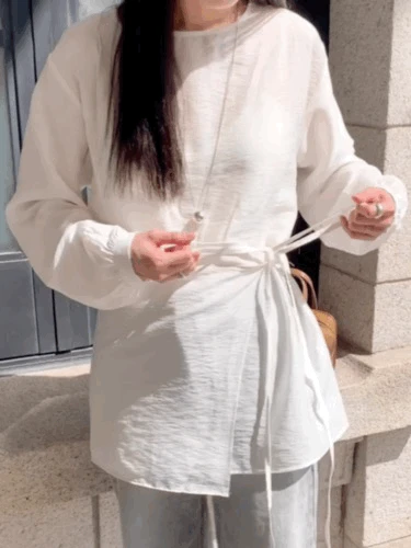 *아이 바로배송! 랩블라우스 랩원피스 레이어드블라우스 간절기블라우스