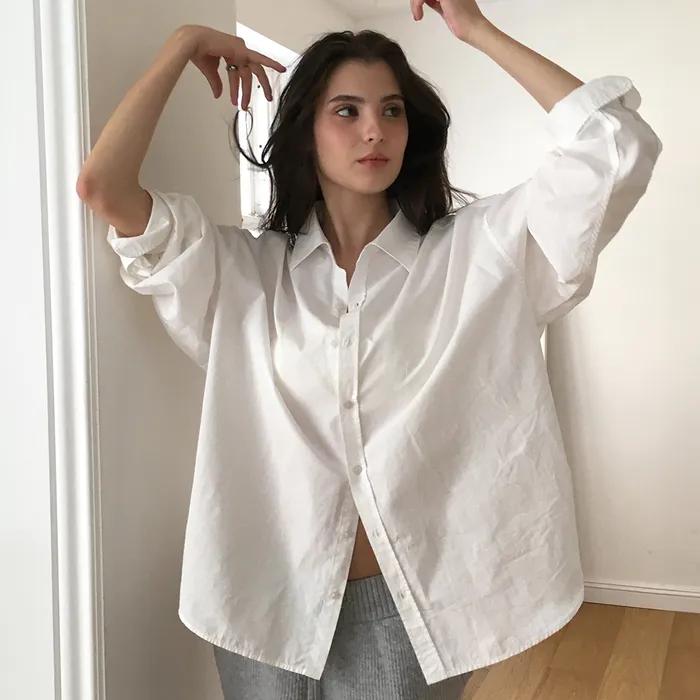 Oversized Essential Shirt-Ivory