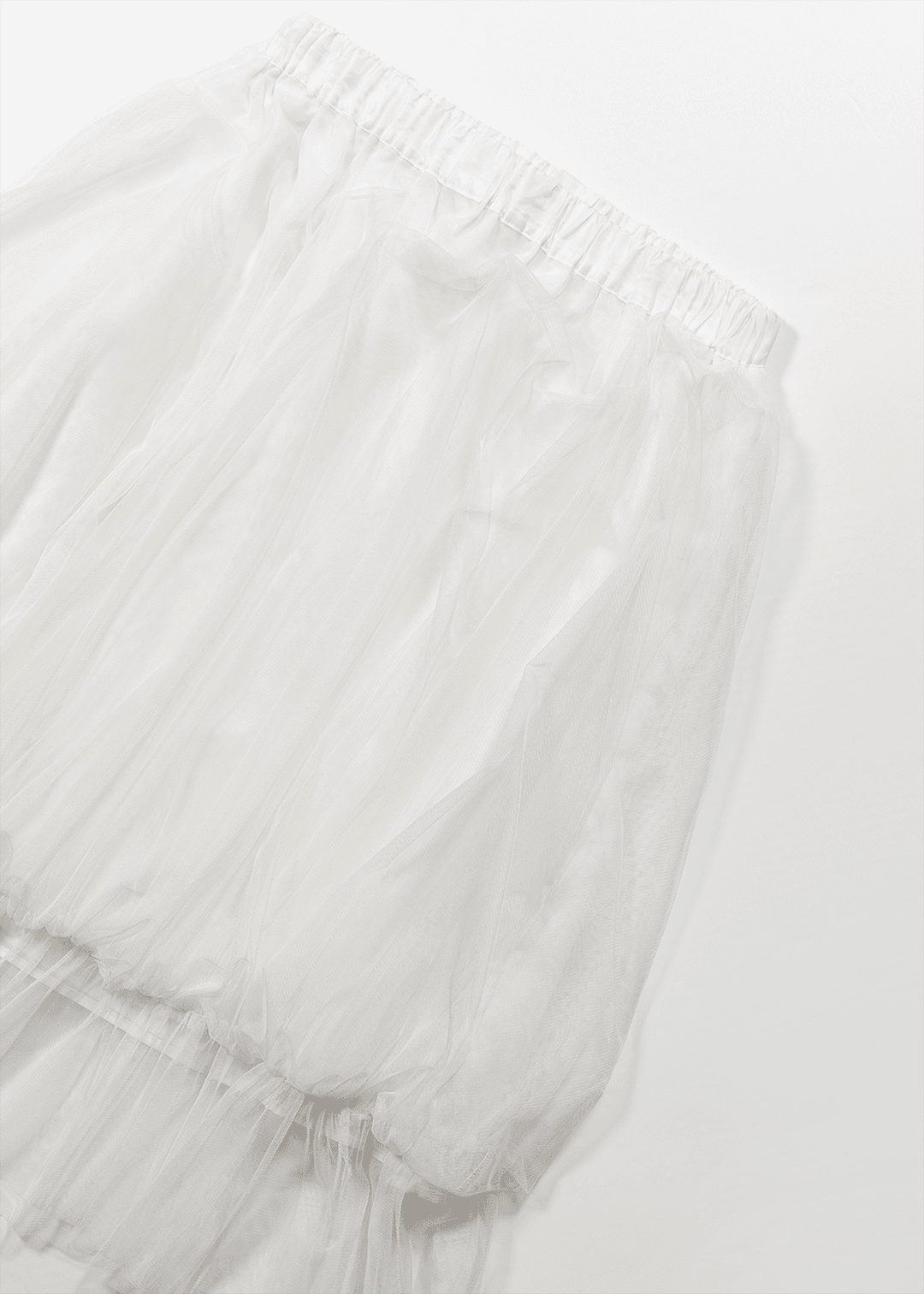 NEO BALLOON TULLE MIDI SKIRT - IVORY