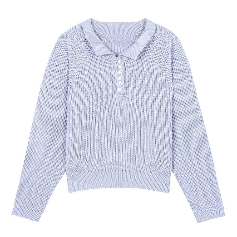 버튼 카라 니트 (TFUCH2910)