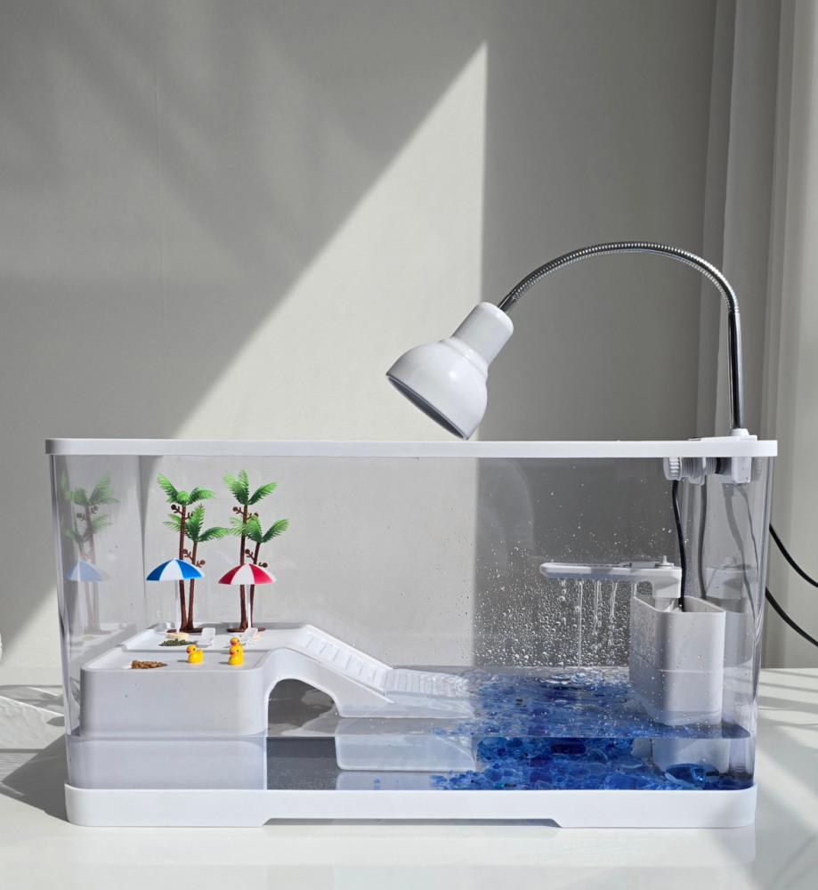 환수하기 편리한수조 반수생 거북이어항 아크릴 열대어 구피 금붕어 키우기 수족관 중형