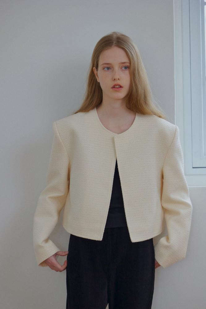 24SS overclassic 오버클래식 리벳 트위드 크롭 자켓