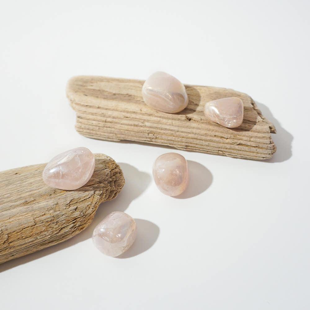 엔젤 오라 로즈쿼츠 5개 세트 크리스탈 미니 핸드 스톤 오브제 주얼리 촬영소품 선물