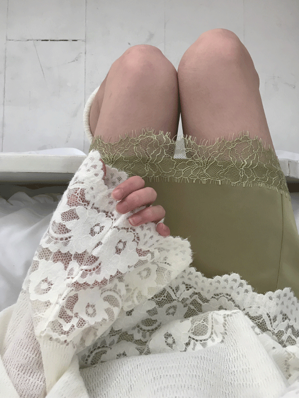 글렌 lace skirt