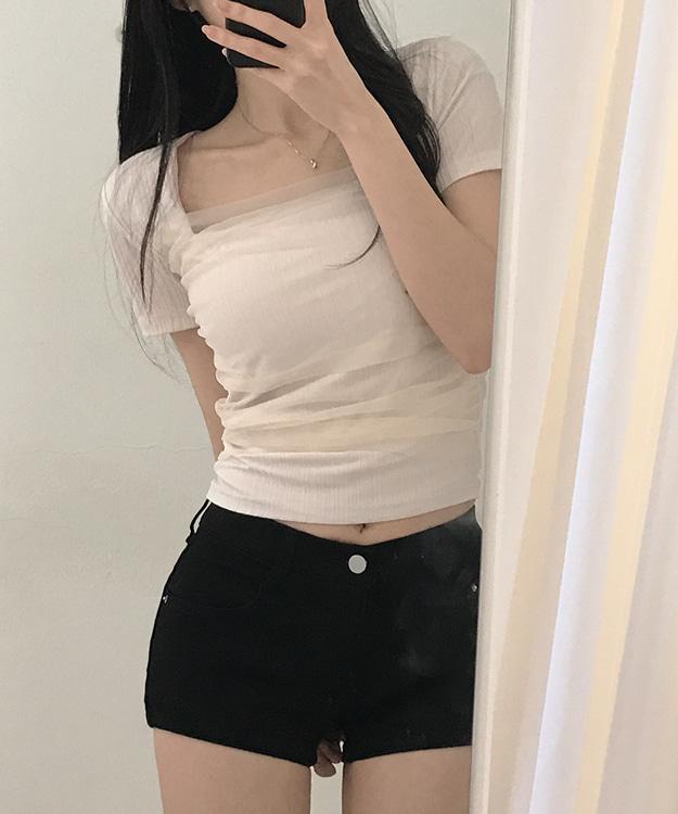로밍 매쉬 시스루 티셔츠