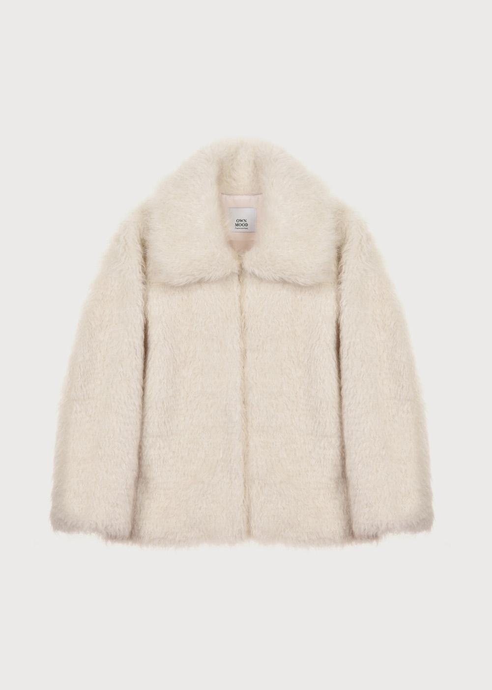 [2ND]CURLY TEDDY JACKET - IVORY