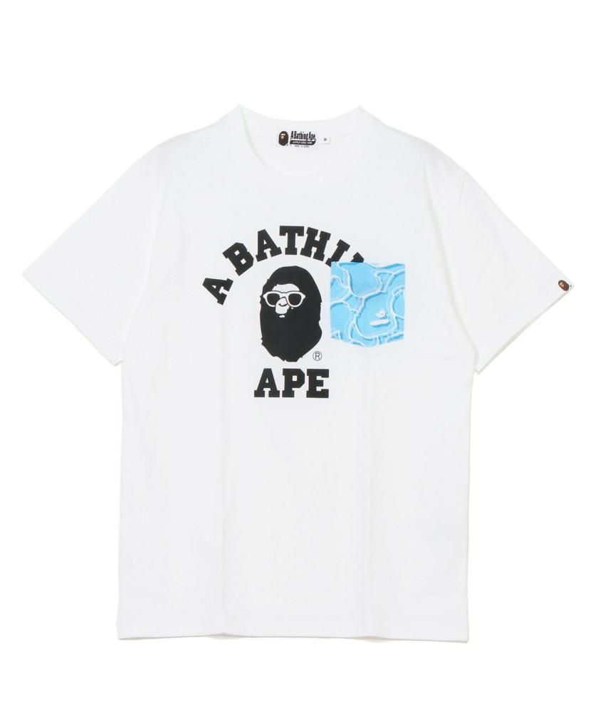 일본 베이프 반팔 티셔츠 2컬러 BAPE ABC SEA SURFACE CAMO POCKET COLLEGE TEE