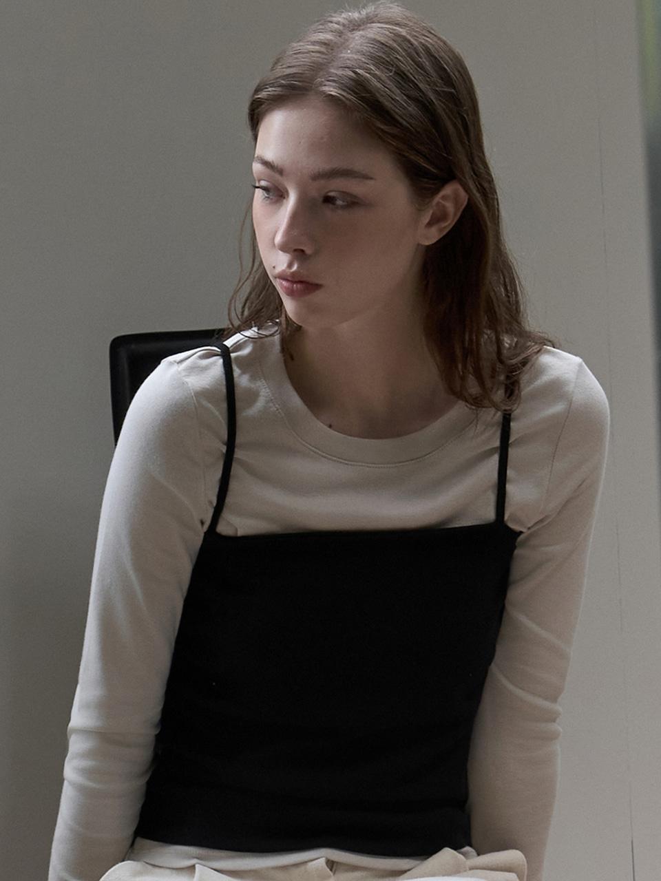 레이어드 티셔츠 블랙 amr2134