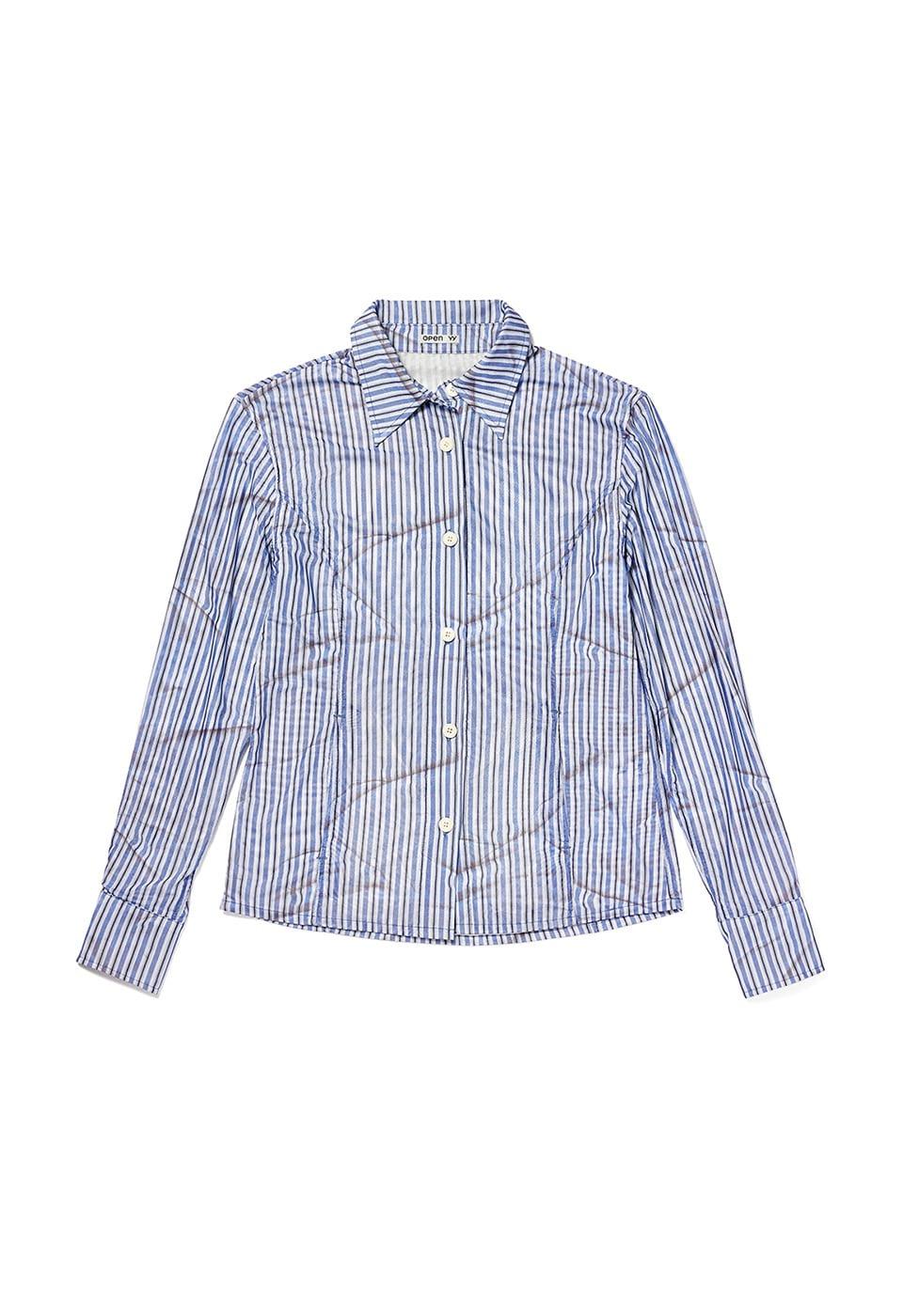 DOUBLE MESH PRINT SHIRTS, BLUE