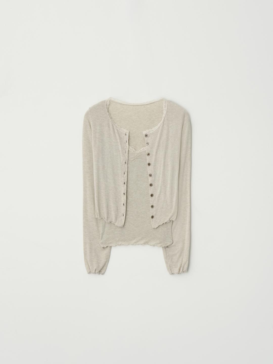 제니오 [made] 루나 레이스 슬리브리스/가디건