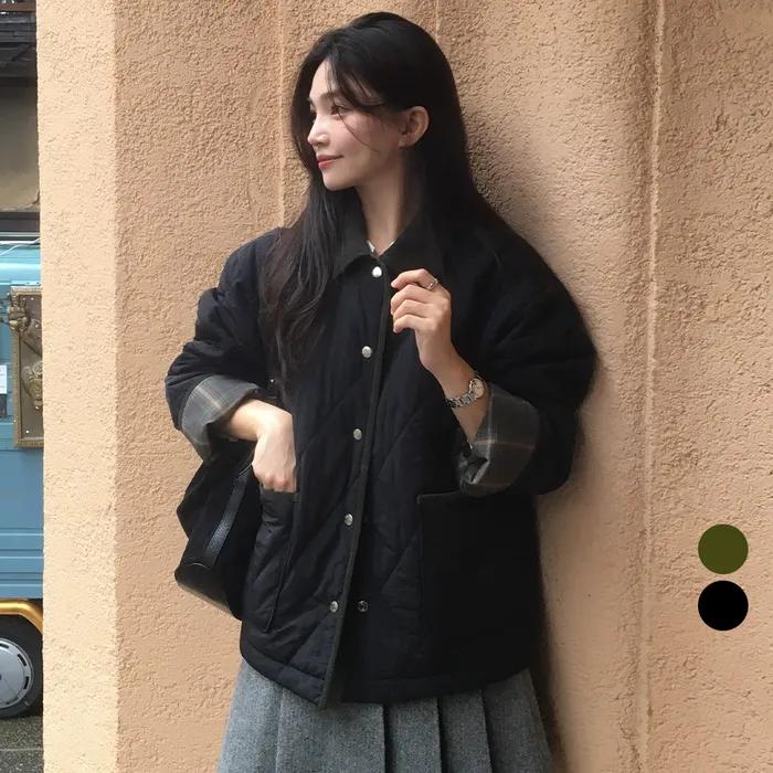 [BLACK 예약배송][여울 Pick]Classic collar point quilting jumper [TIWT02JP02]_2color