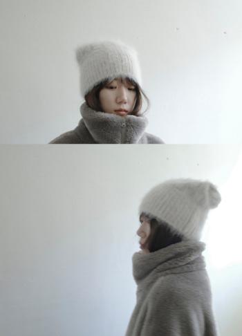 angora fur beanie
