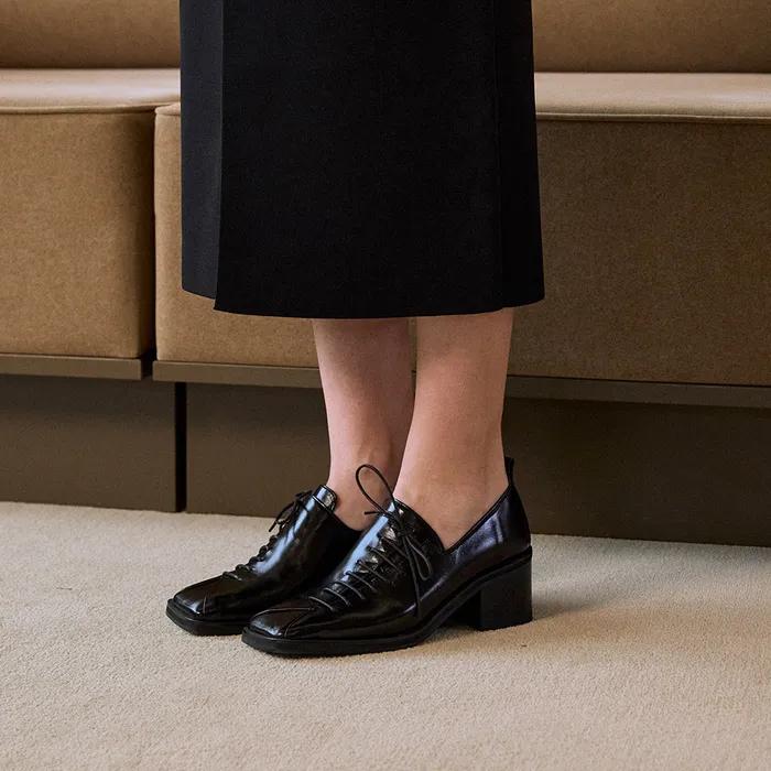 London loafer / black,shiny black(6CM)