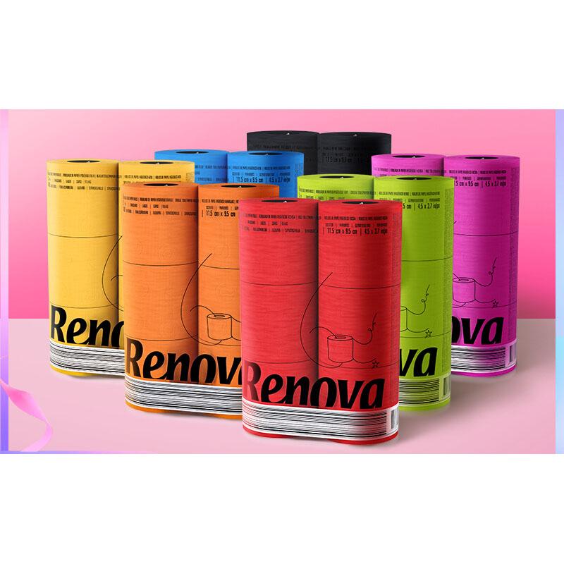 renova 레노바 휴지 핑크 레드 블랙 화장지 롤 노란색 두루마리 티슈 6롤 집들이선물