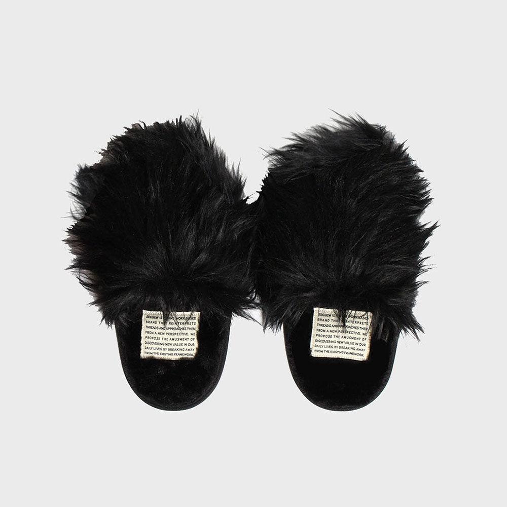 [SEOSEW] FAUX FUR SHOES_BLACK