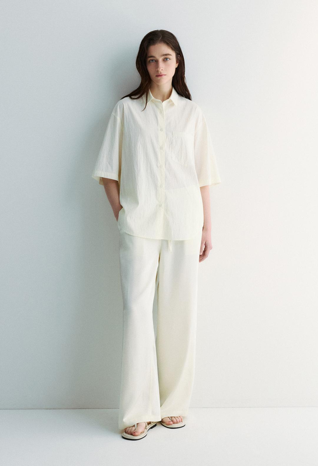 (우먼)톰보이 하프 셔츠 버터