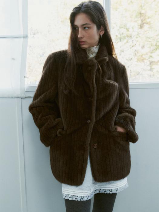 [지나정 PICK] 3차: Fur Blazer Brown_F254JK05