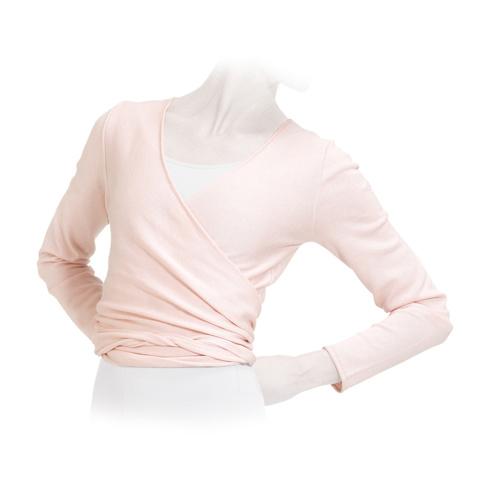 Long sleeved wrap-over top