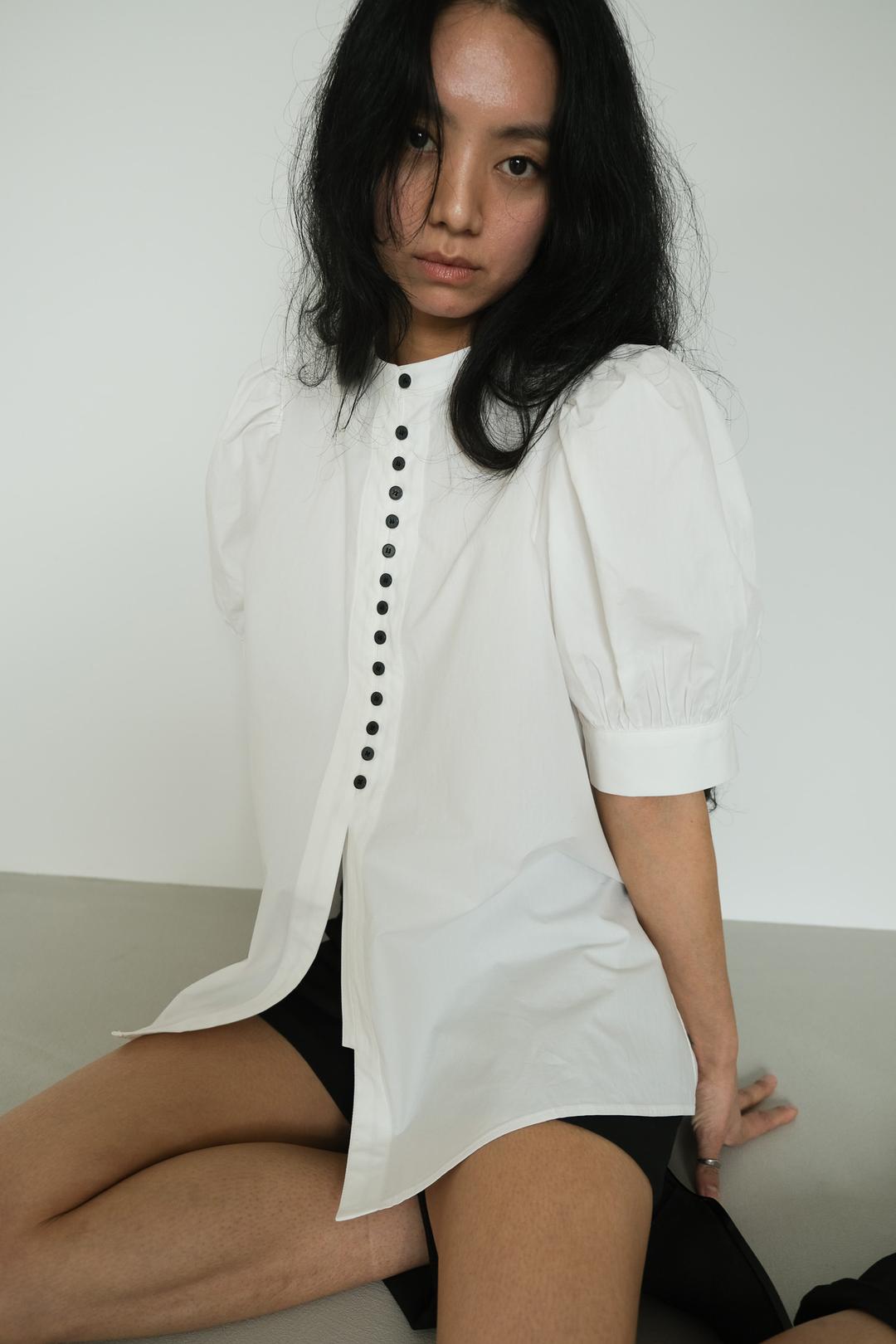 [2ND] Cotton Puff Blouse White