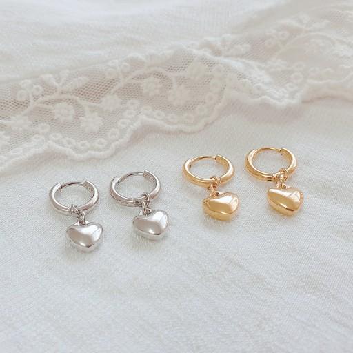 통통하트 써지컬스틸 링귀걸이