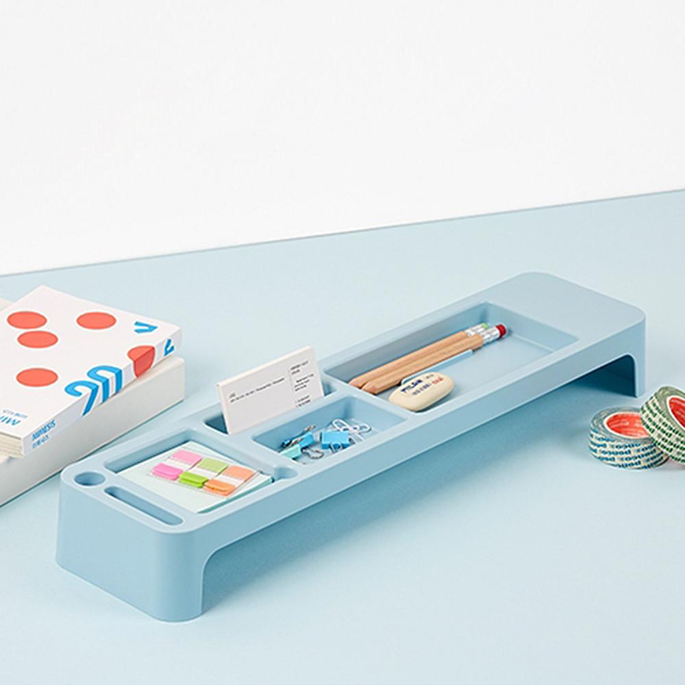 듀얼 모니터 받침대 컴퓨터 높이조절 높은 서랍형 스탠드 선반 서류 정리함