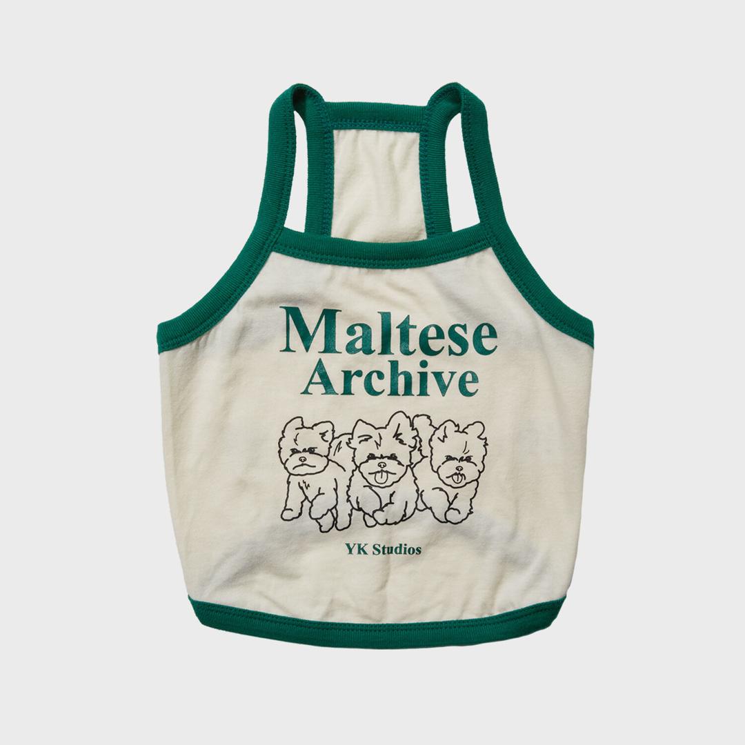 PET 말티즈 아카이브 라인 그래픽 티셔츠 아이보리