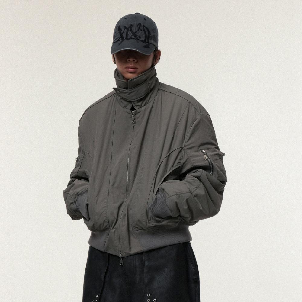 Solid High Neck Ma-1 Charcoal