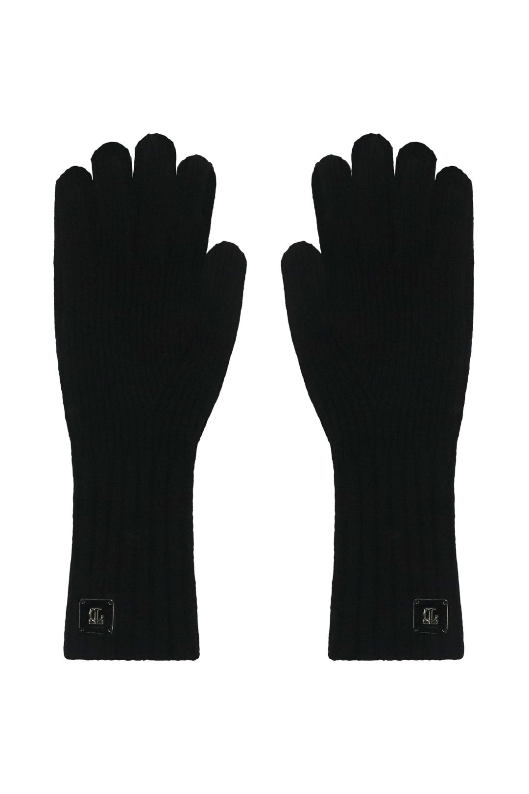 Wool Knit Gloves [ Black ]