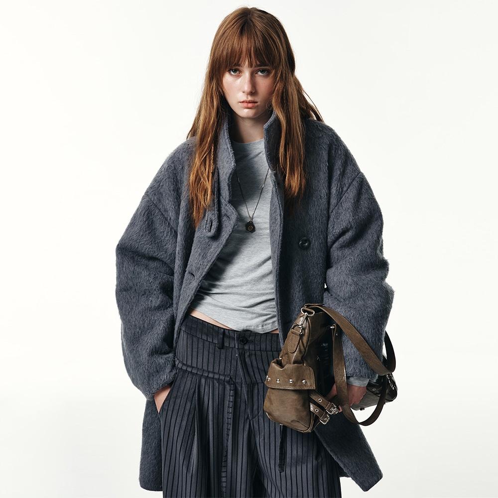 DOLLY OVERFIT HALF COAT IN GREY