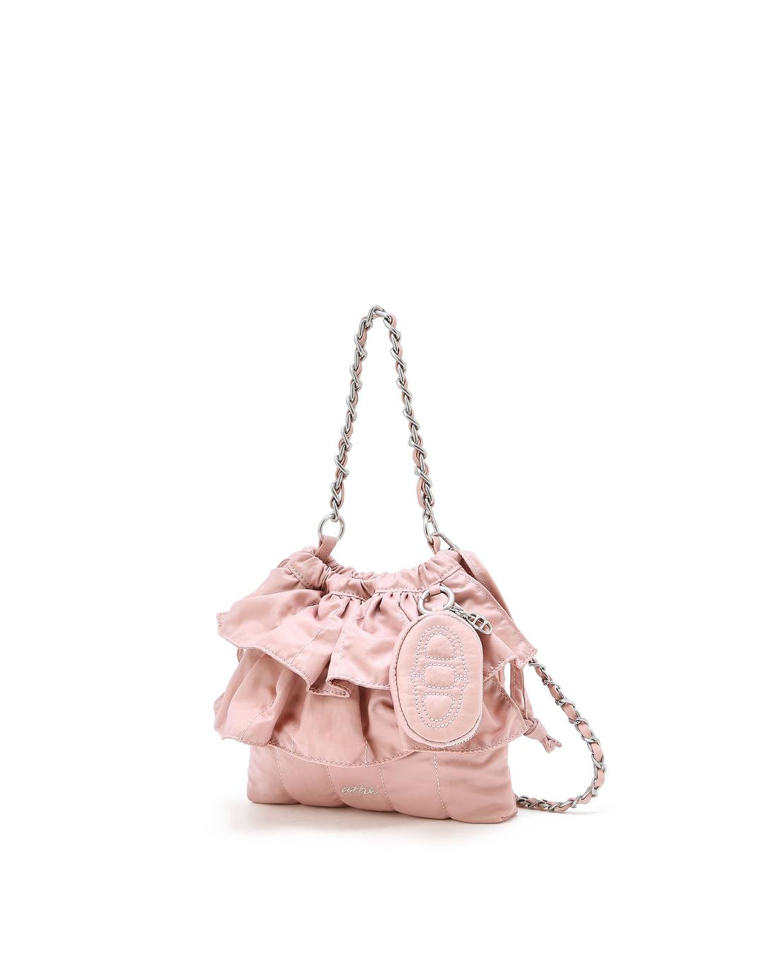 [사은품 증정] FRILL PINK DUPE SKIN MINI CROSS BAG S