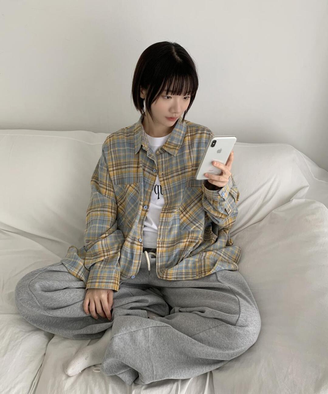 러브앤드팝 [UNISEX]솔브 체크셔츠