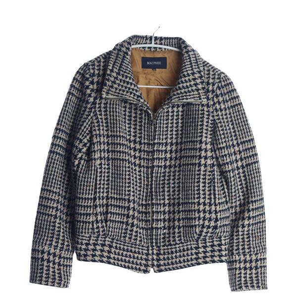 MACPHEE BY TOMORROWLAND 트위트 울 체크 집업 자켓 / WOMEN 38