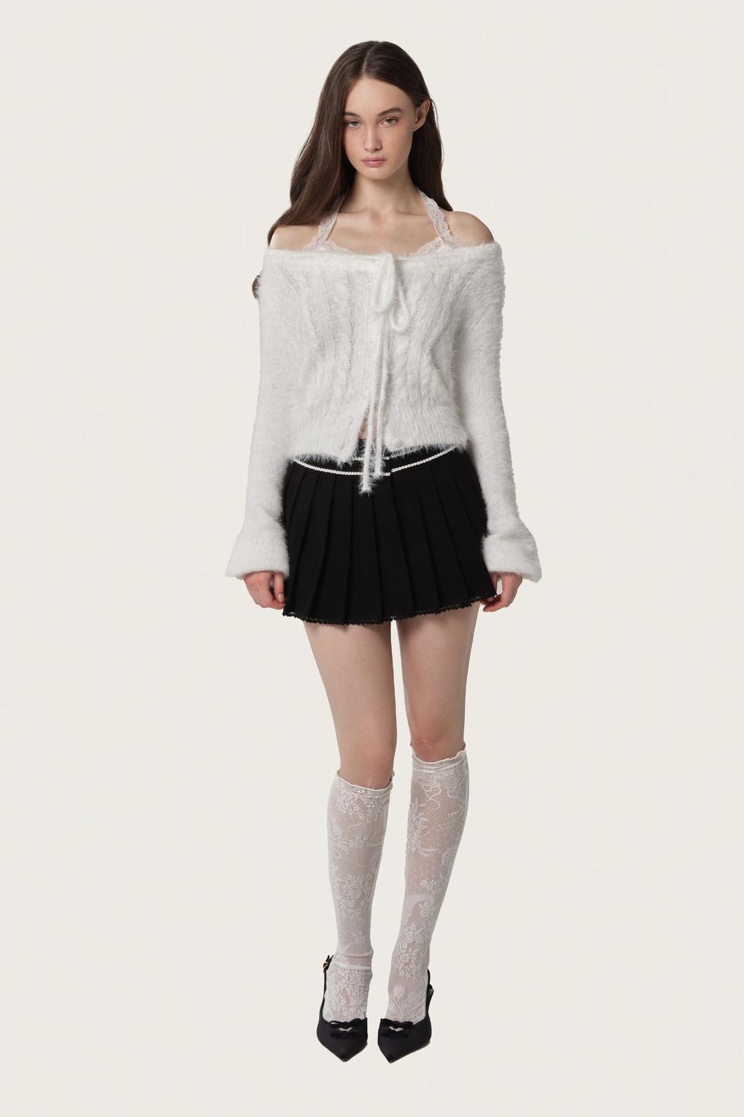 Snowdream lace knit, White