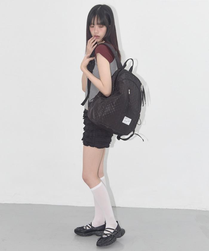 [3/31 예약배송] DOT ROUND BACKPACK (BLACK) F25QE992