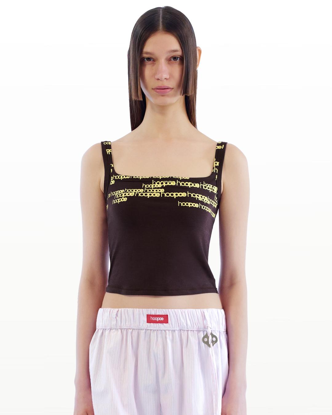 Square neck top, built-in bra