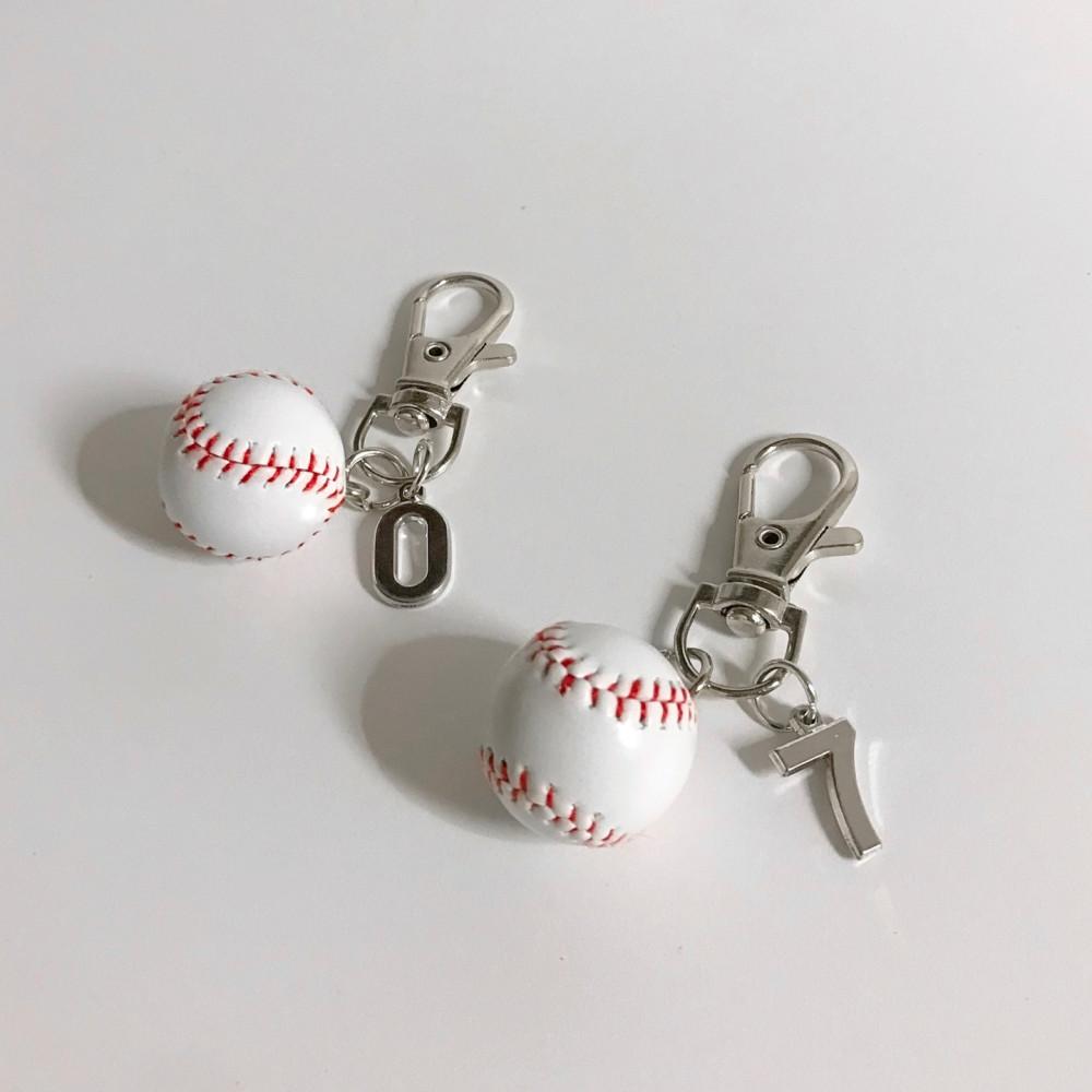 넘버(0~100) 야구공  키링