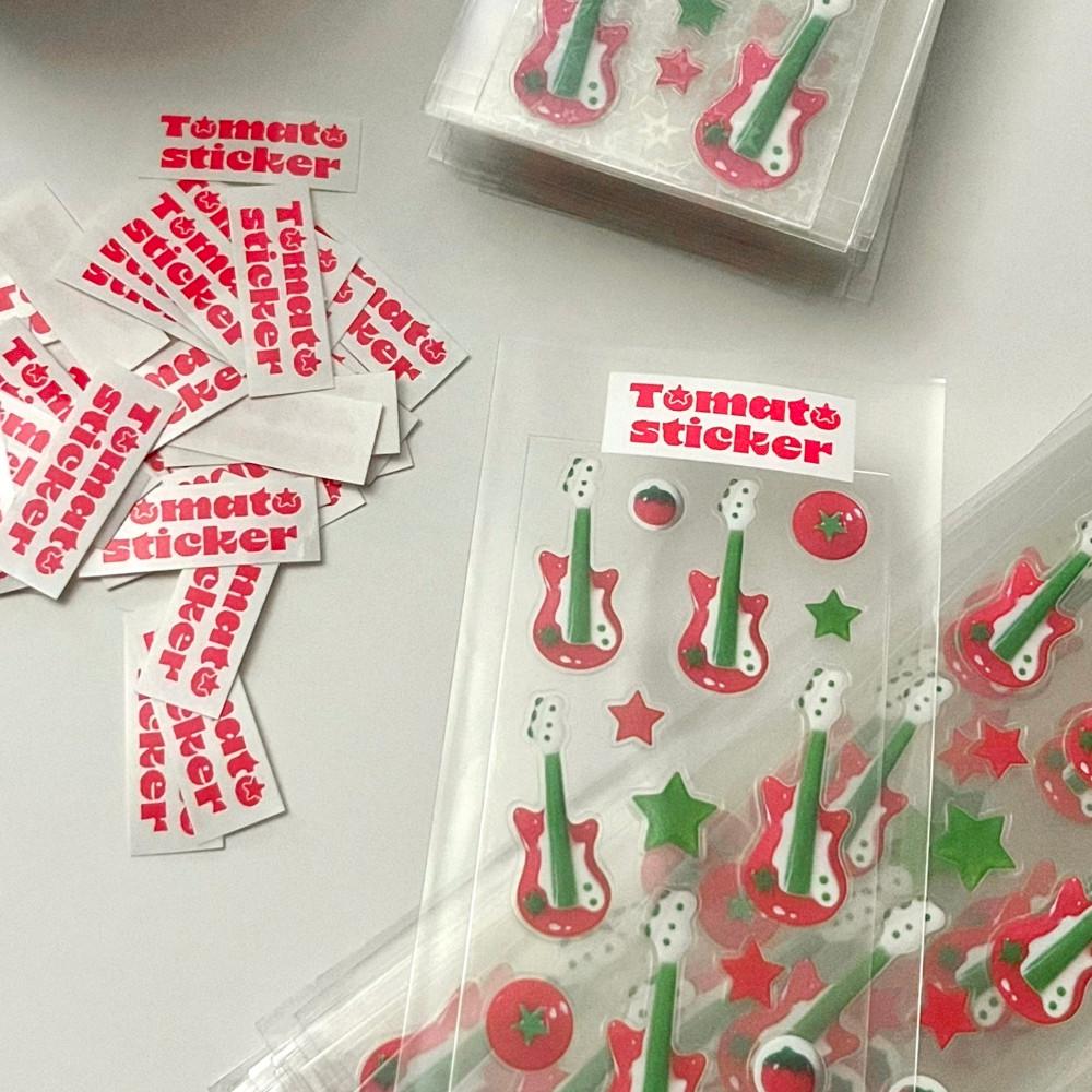 [JADU⋆자두] tomato guitar sticker (2types)