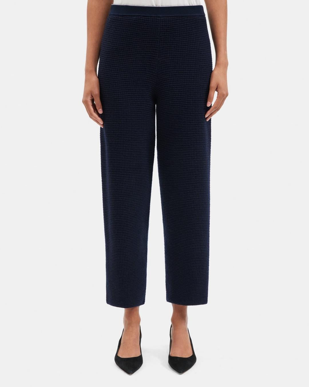 Cropped Pull-On Pant in Felted Wool-Cashmere