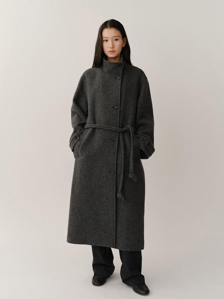 Naomi Coat in Camel Blended Charcoal