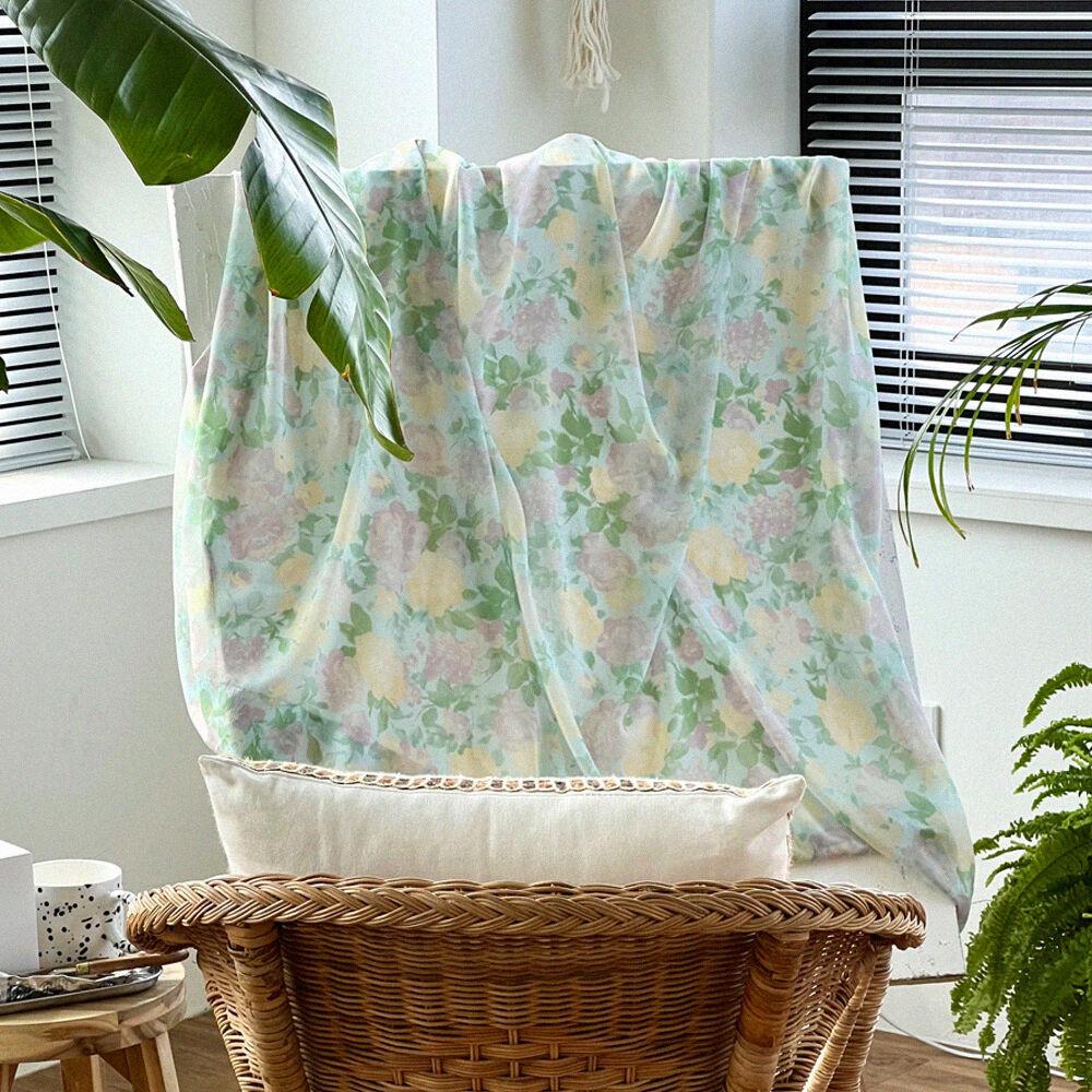 뮬 빈티지 플라워 여름 쉬폰 커튼