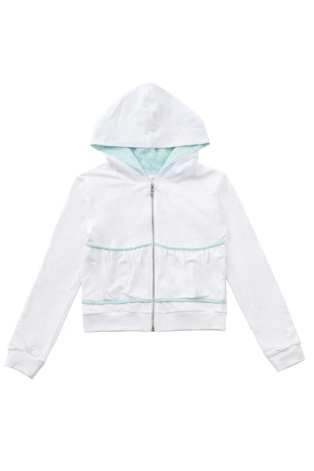 WRINKLE HOOD ZIP UP WHITE/MINT