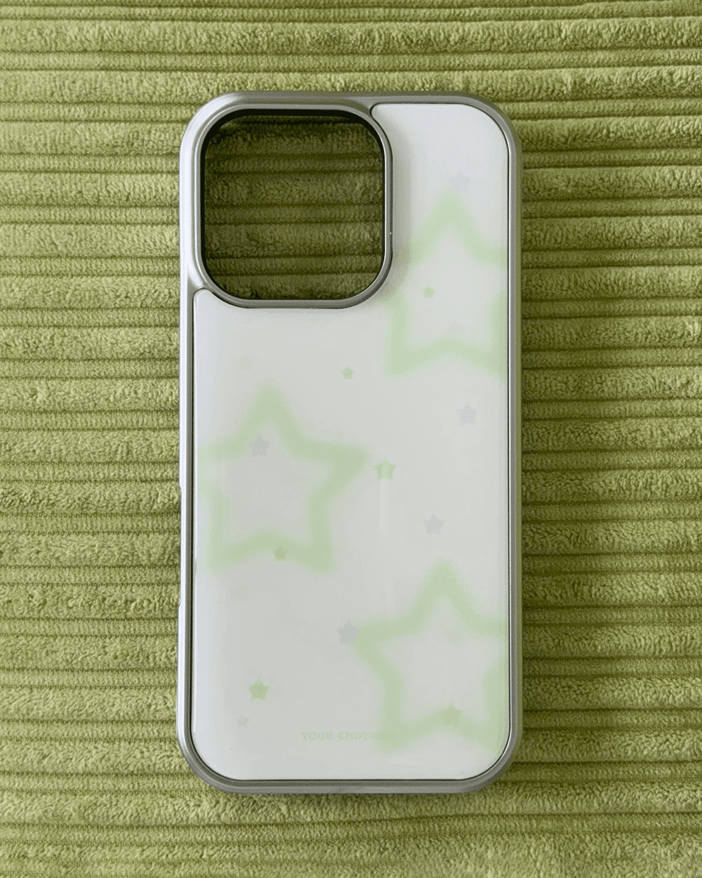 star spray (green) silver frame case