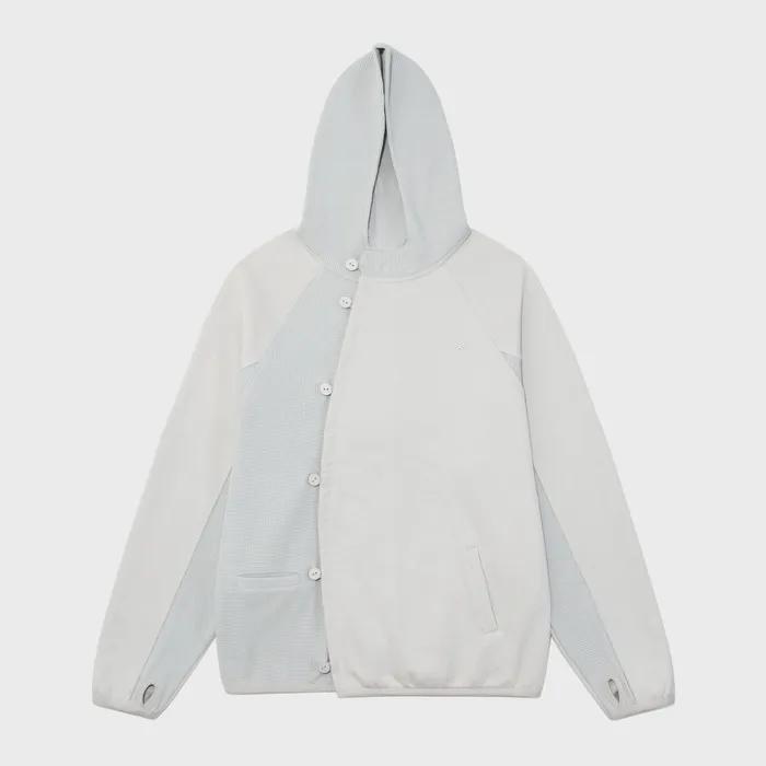 TCM curved button waffle jacket (sky blue)