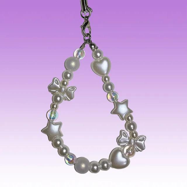 pearl ribbon beaded keyring 8colors [진주 리본 비즈 키링]