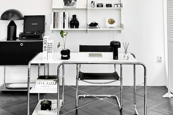 소셜 미드센츄리 모던 알파 A 데스크 책상 1200