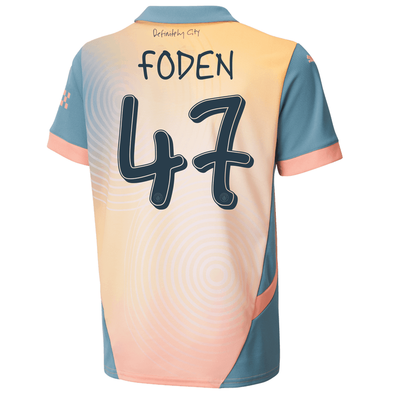 Kids' Manchester City 'Definitely City' Jersey 2024/25 With FODEN 47 printing
