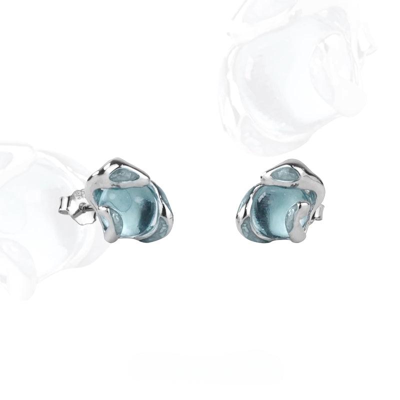 Blue Rain Snake Earrings