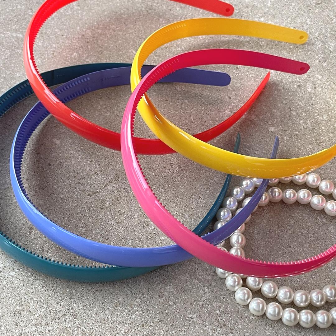 컬러링 아크릴 머리띠 기본 심플 얇은 슬림 플라스틱 운동 세수 세안 헤어밴드 무지 유광