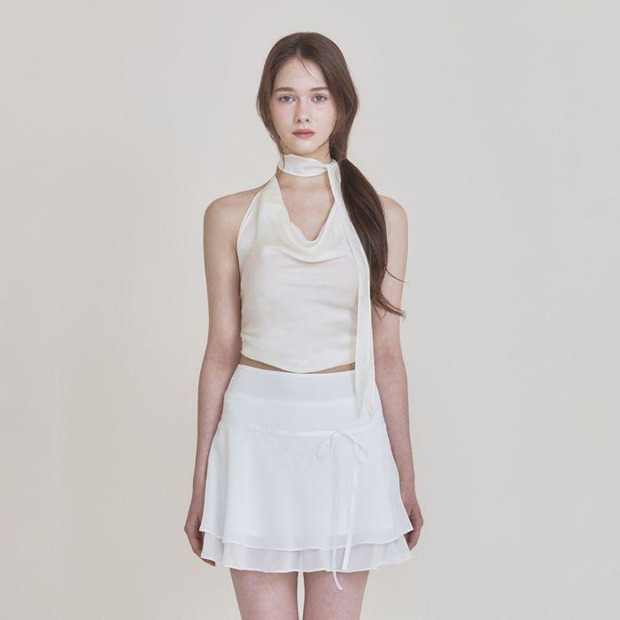 Scarf halter top (Cream)