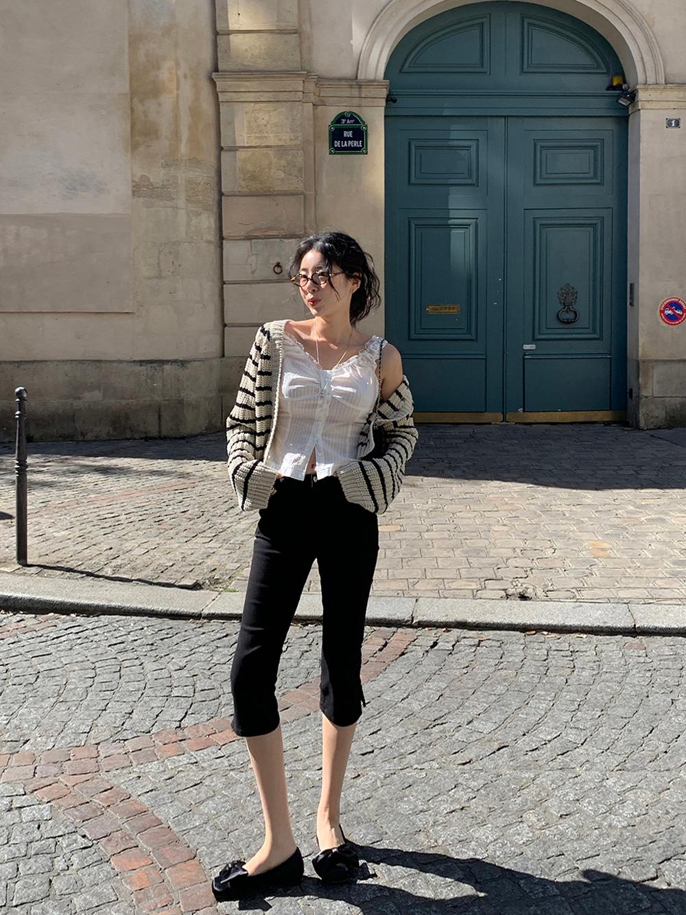 트렌디어패럴 ✨48h 한정 세일⏰️✨ 5부/7부/9부기장 [MADE] 클립 스판 슬릿 바이커 카프리 팬츠